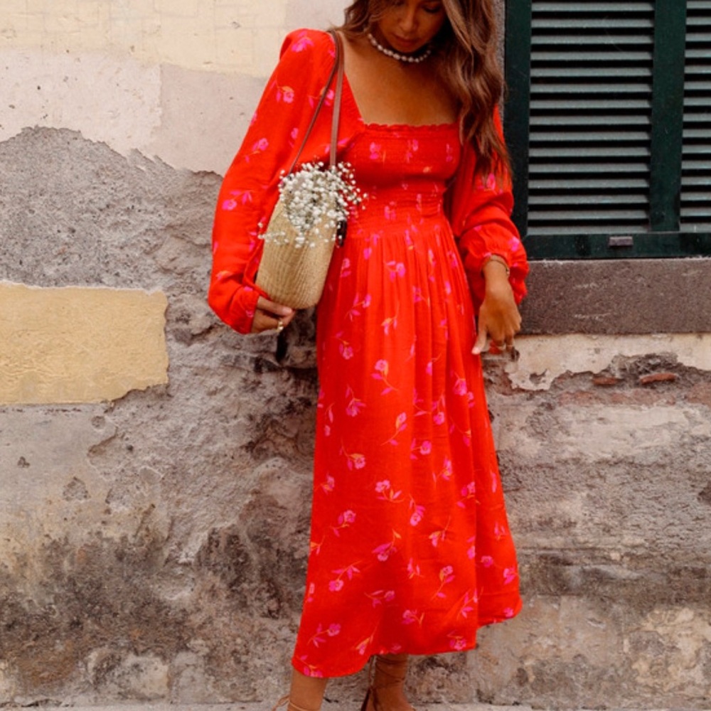 Billabong Best Coast Smocked Midi Dress